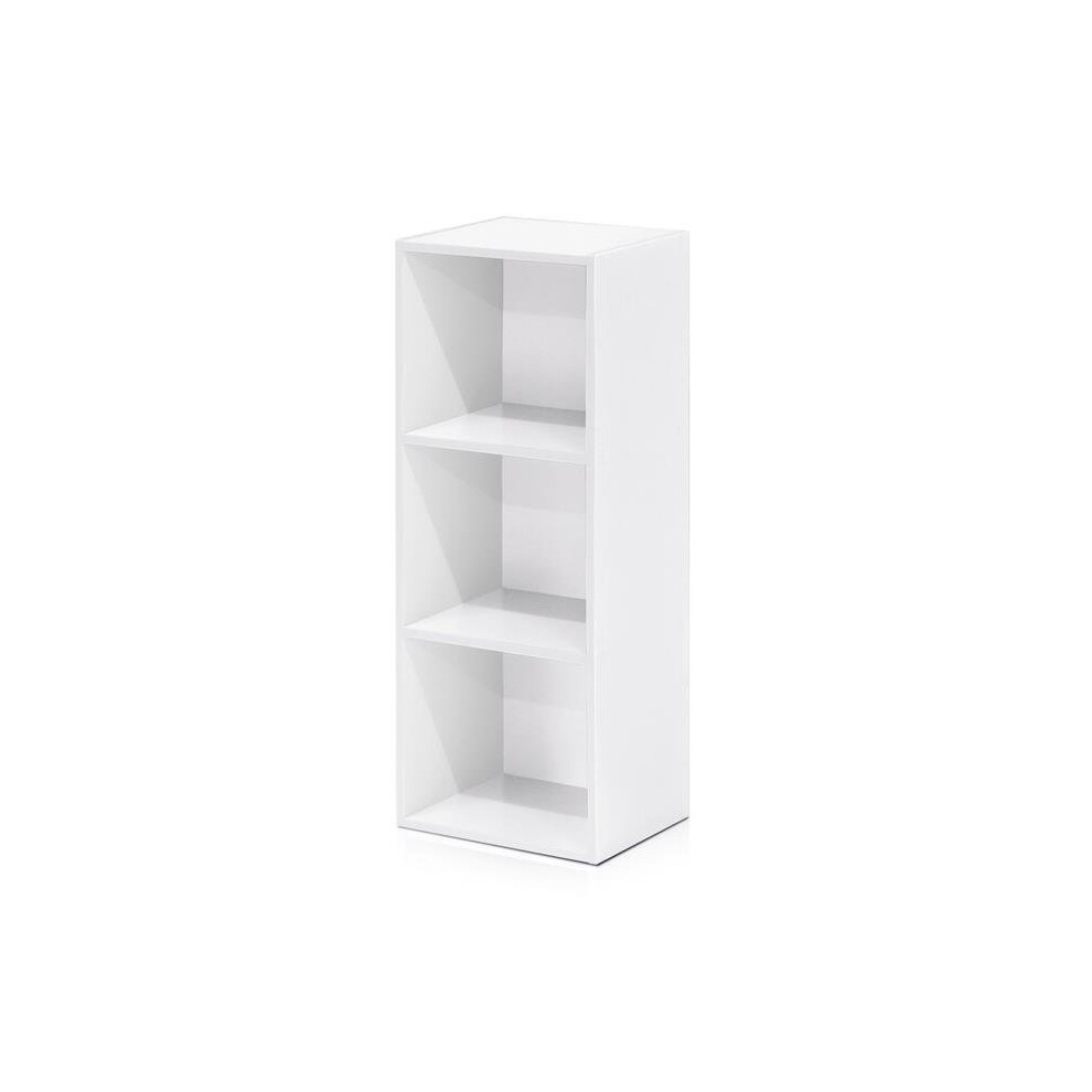 Furinno 11003WH 3-Tier Open Shelf Bookcase, White-image-OPC-PRYRQW-NEW