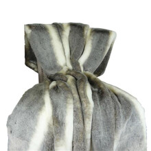 Plutus PB16444-102x116 102 x 116 in. Tissavel Chinchilla Faux Fur Handmade Throw Blanket - Gray & Cream