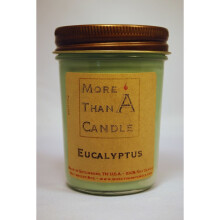More Than A Candle ELP8J 8 oz Jelly Jar Soy Candle, Eucalyptus