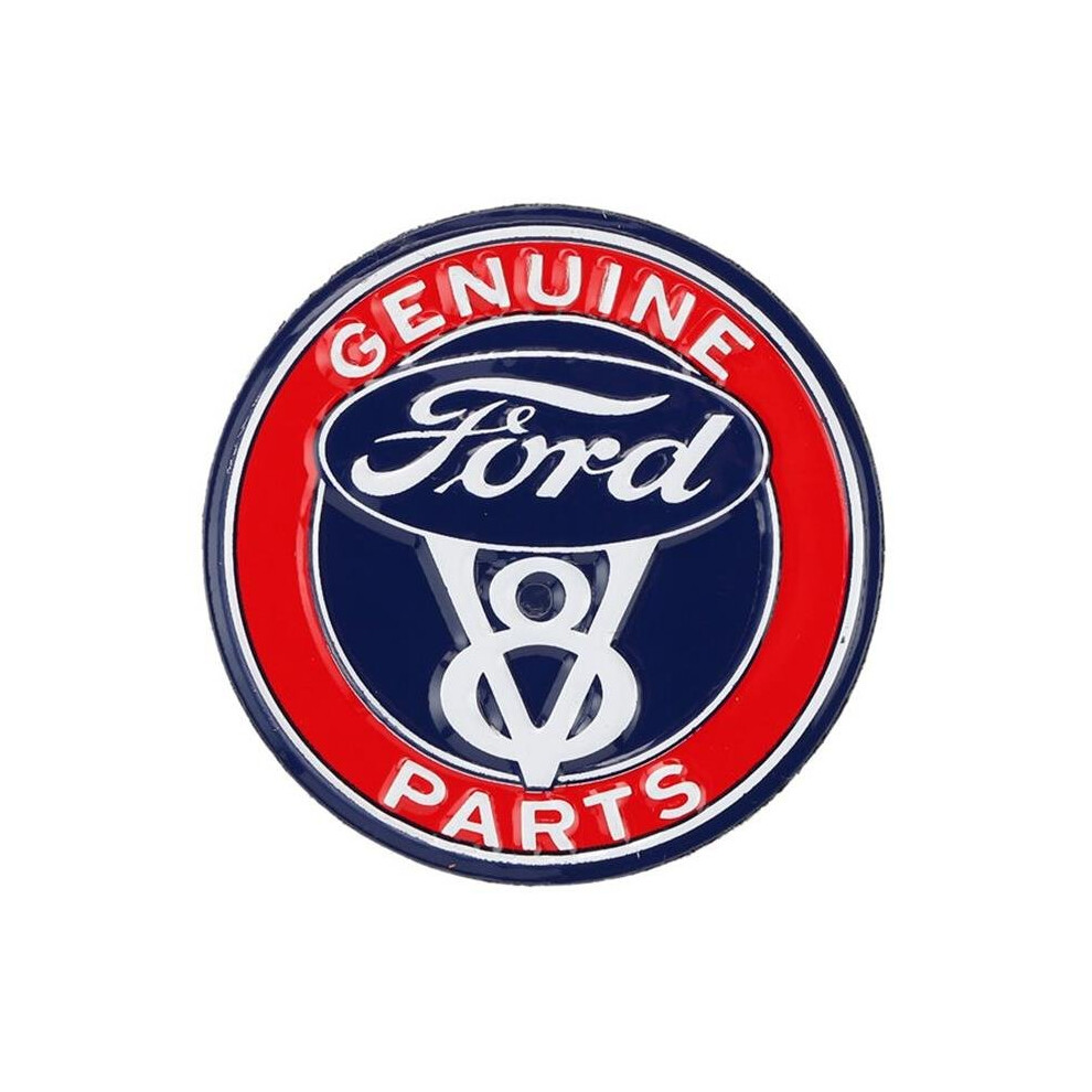 Ford 90146944-S V8 Genuine Parts Embossed Tin Magnet