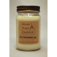 More Than A Candle CTN16M 16 oz Mason Jar Soy Candle, Citronella