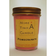 More Than A Candle PGT8J 8 oz Jelly Jar Soy Candle, Pomegranate