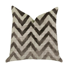 Plutus PBRA1392-2020-DP Oblique Zigzag Luxury Throw Pillow in Beige Tones, 20 x 20 in.