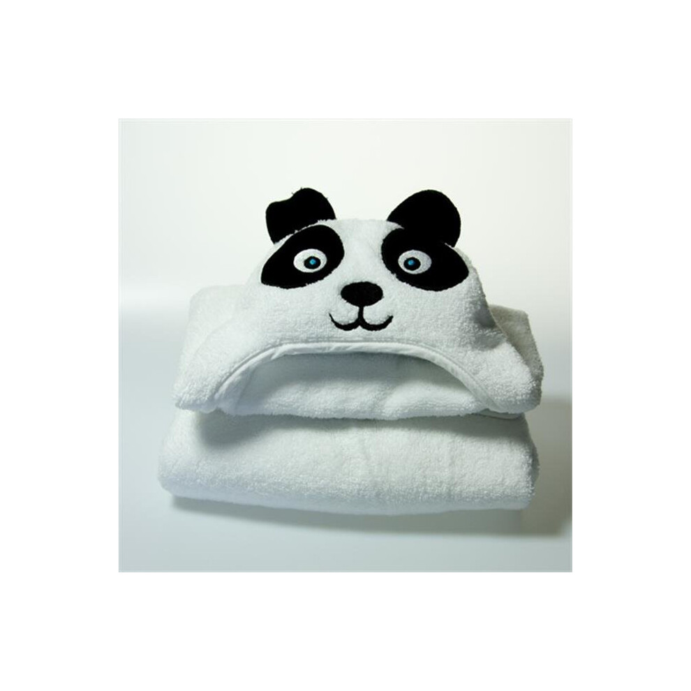 Htp002 Toddler Panda Hooded Turkish Towel - 2 Years-5 Years White Little Ashkim