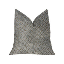 Plutus PBKR1916-2222-DP Metropolis Silver & Taupe Luxury Throw Pillow, 22 x 22 in.