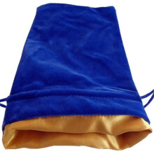 Metallic Dice Games LIC8002 6 x 8 Velvet & Satin Dice Bag, Blue & Gold