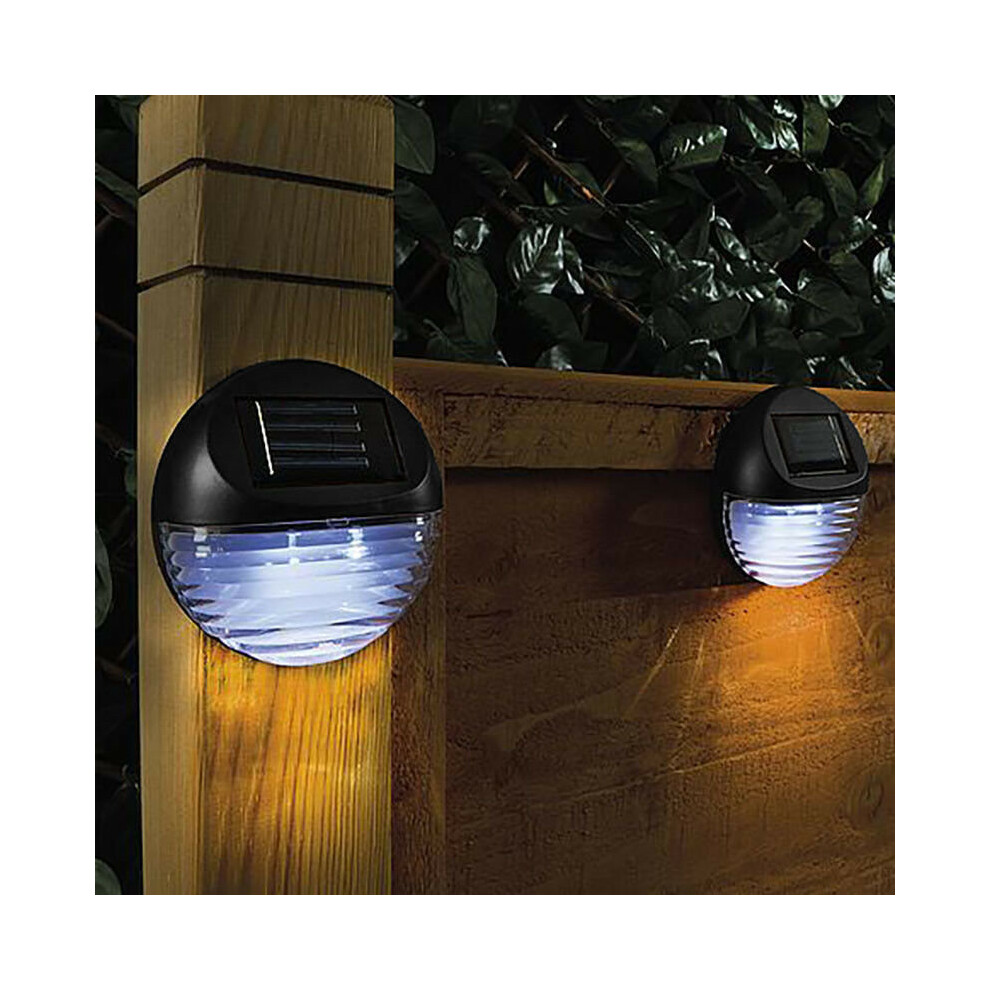(12 x Solar Fence Lights) Geezy Solar-Powered LED Garden Fence, Decking & Patio Lights
