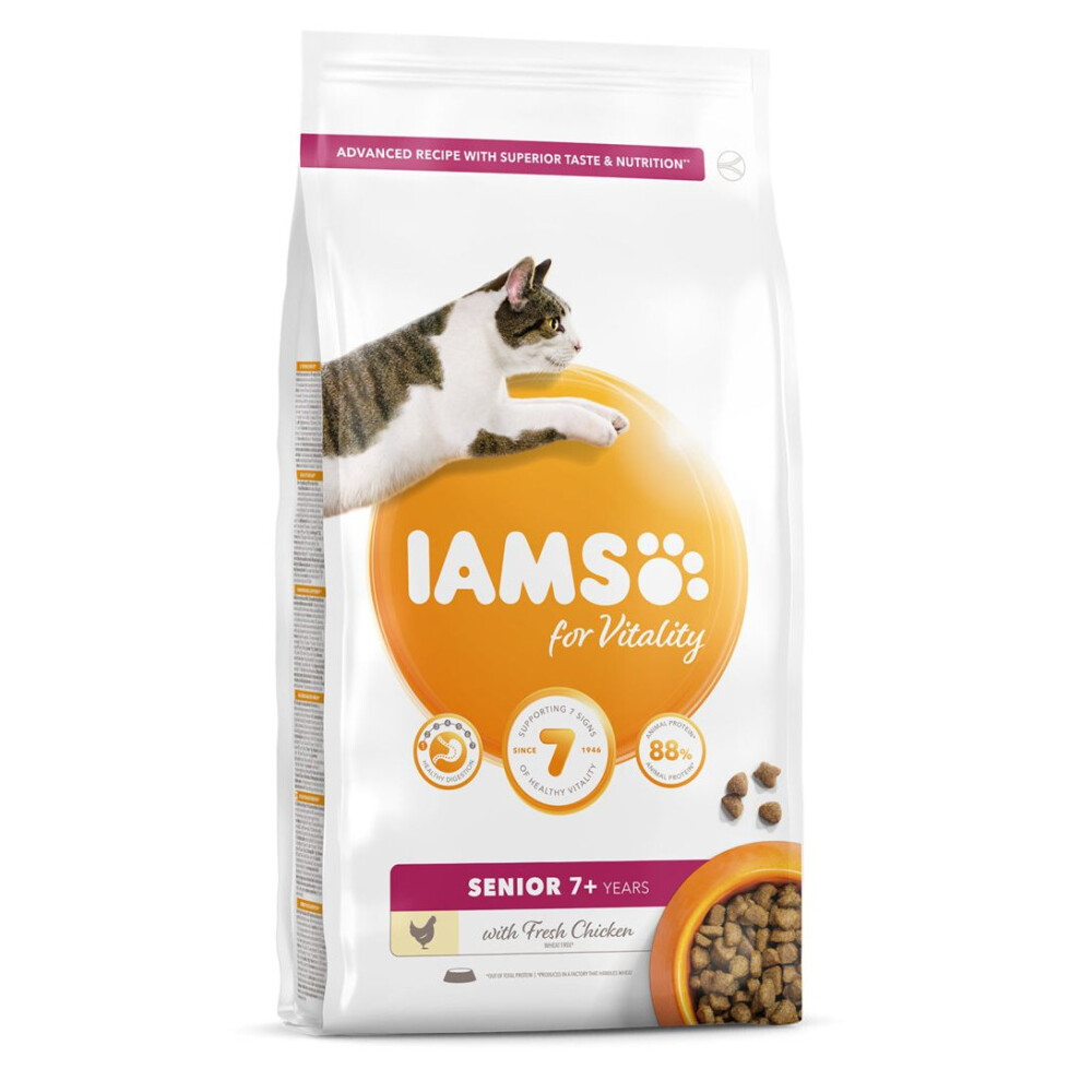 Iams Vitality Senior Cat Food With Fresh Chicken 800g