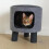 Rosewood Catwalk Charcoal Felt Cat Stool 36x34x34cm 1