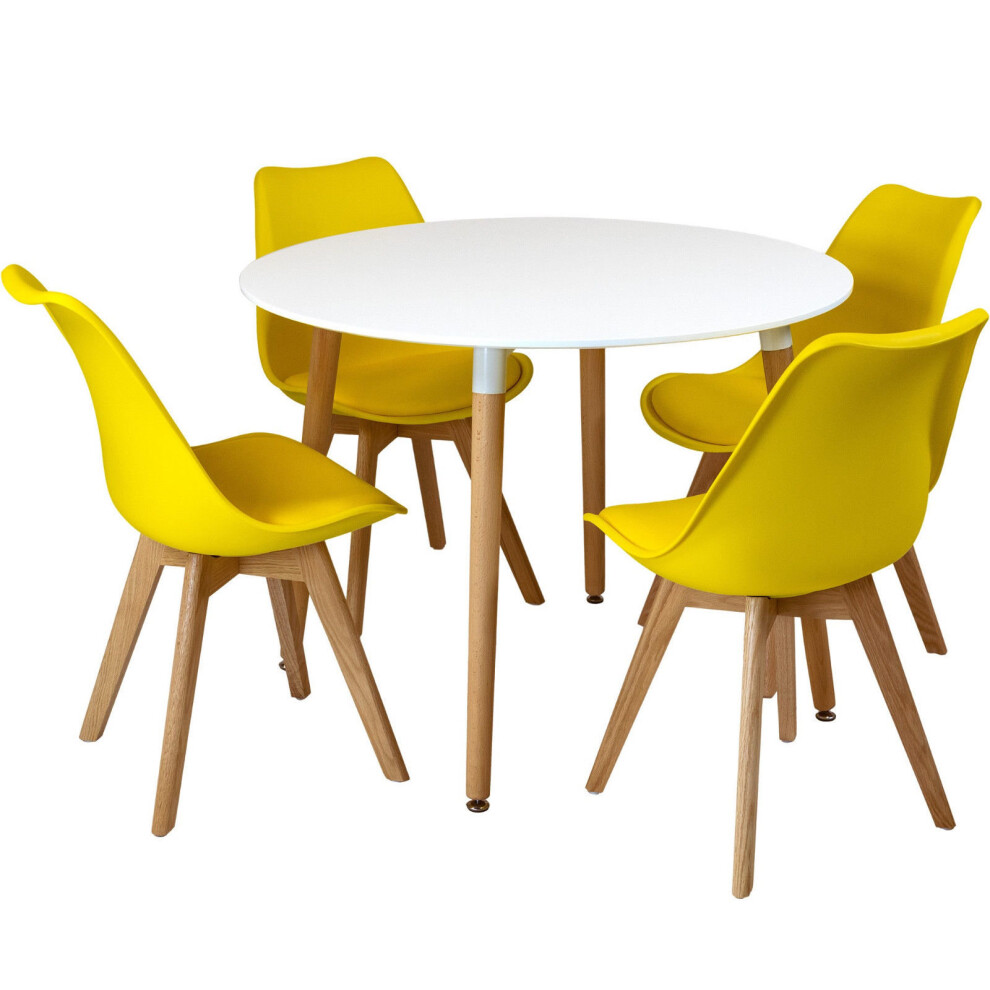 (Yellow) 5pc Charles Jacobs Beech Dining Set