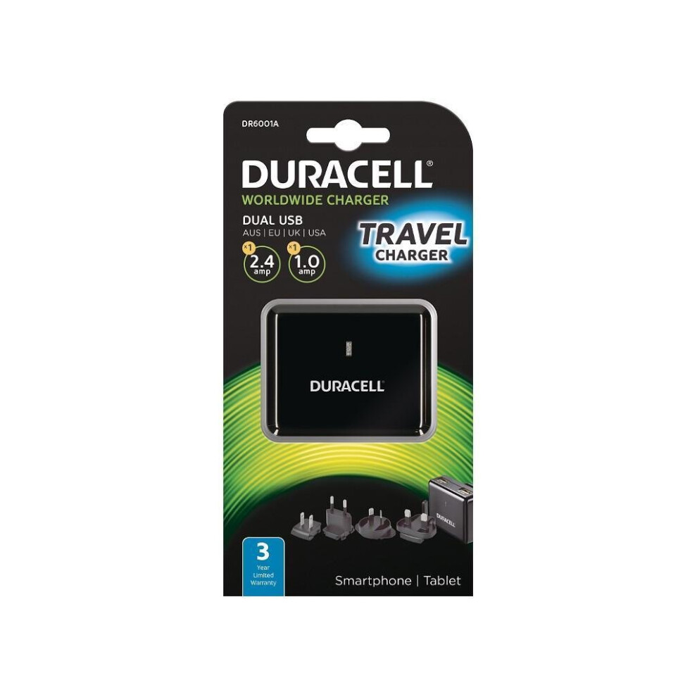 Duracell 2.4A USB Phone/Tablet Charger mobile device charger