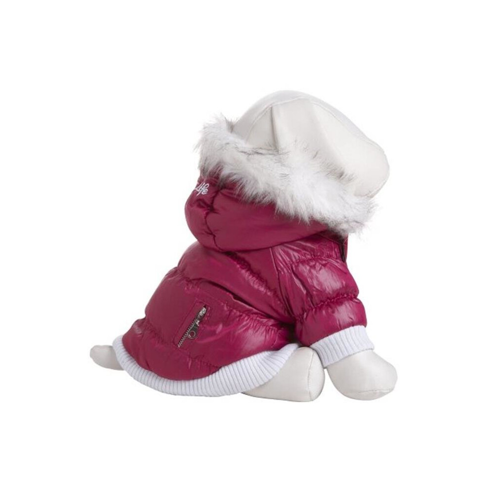 Photos - Dog Clothing Pet Life 1PKXL Metallic Fashion Pet Parka Coat - Metallic Pink, Extra Large Pink 1PKXL