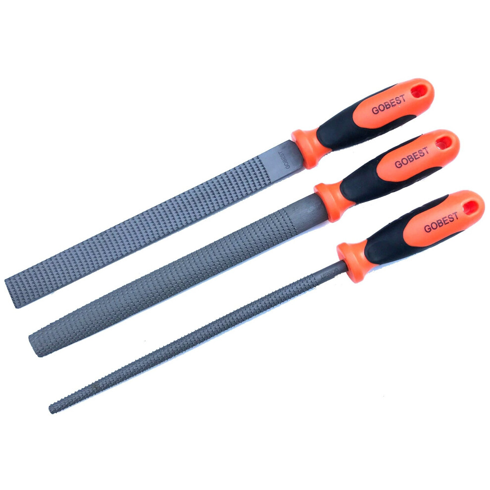 Gobest Wood Rasp Set 3 Pcs, Longer Blades 250 Mm, T12 Steel (Gb-0060) 659436318960