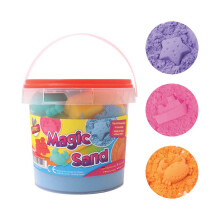 Sand Magic Play 1kg Play Tub Set Sand 6 Moulds Kinectic Squeeze Sand