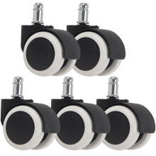 Charles Jacobs 45mm Twin Black Office Chair Seat Replacement Spare Double Castor/Caster Wheels
