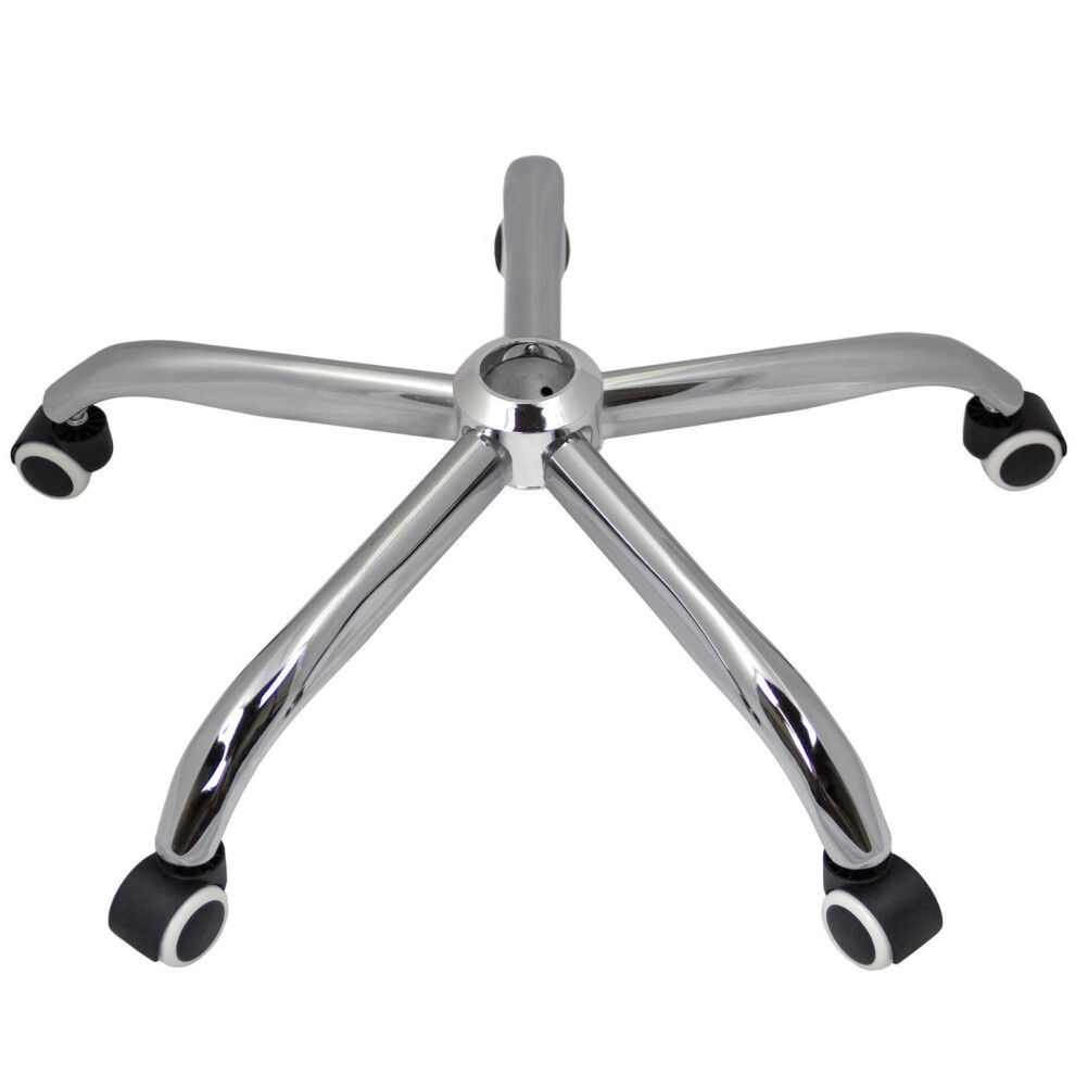 Charles Jacobs Replacement 5 Spoke Chrome Star Base and Castor Wheels for Computer Office Chair