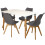 Charles Jacobs (Grey) Charles Jacobs Rectangular Dining Table Set Four 4 Dinner Kitchen Chairs White Solid Beech Wood 3