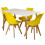 Charles Jacobs (Yellow) Charles Jacobs Rectangular Dining Table Set Four 4 Dinner Kitchen Chairs White Solid Beech Wood 1