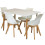 Charles Jacobs (White) Charles Jacobs Rectangular Dining Table Set Four 4 Dinner Kitchen Chairs White Solid Beech Wood 1