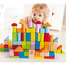 Hape-tynnyri 101 värikästä puukuutiota - 2-vuotiaille ja sitä vanhemmille - Myrkytön vesipohjainen maali