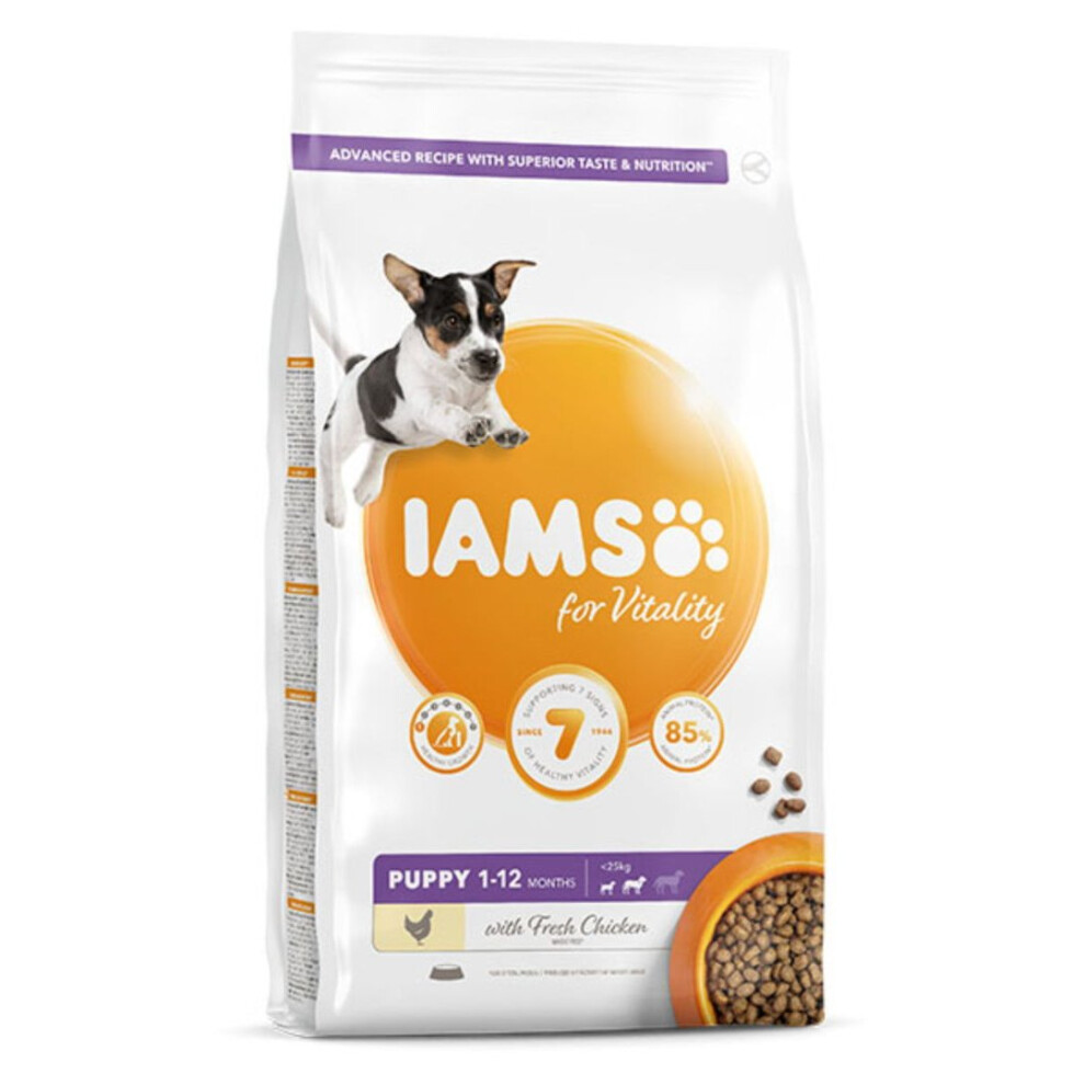 Iams Vitality Puppy Small & Medium Dog Food With Fresh Chicken 2Kg