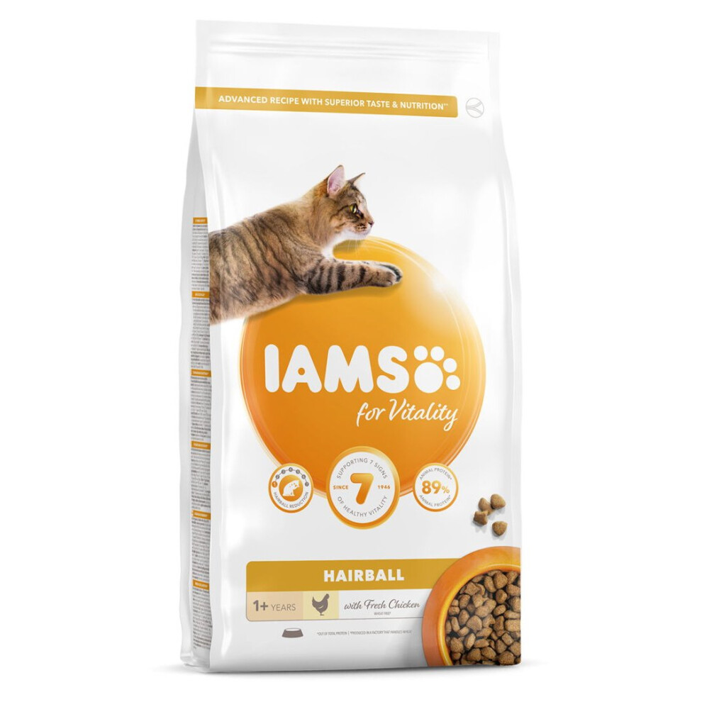 Iams Vitality Hairball Cat Food With Fresh Chicken 800g