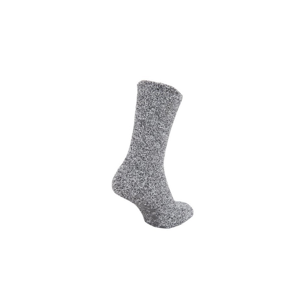 FLOSOÂ® Mens Warm Slipper Socks With Rubber Non Slip Grip (UK 6-12 (EURO 39.5 - 47)) (Grey) (New)