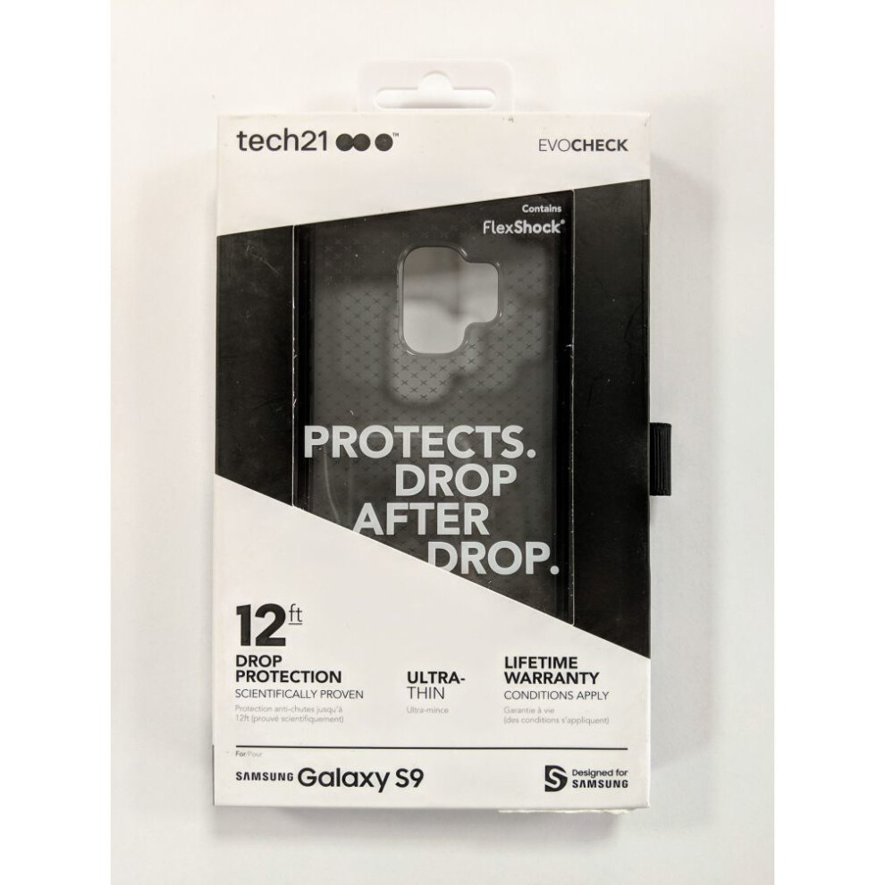 Tech21 Evo Check Case Cover for Samsung Galaxy S9 - Smokey Black - T21-5820