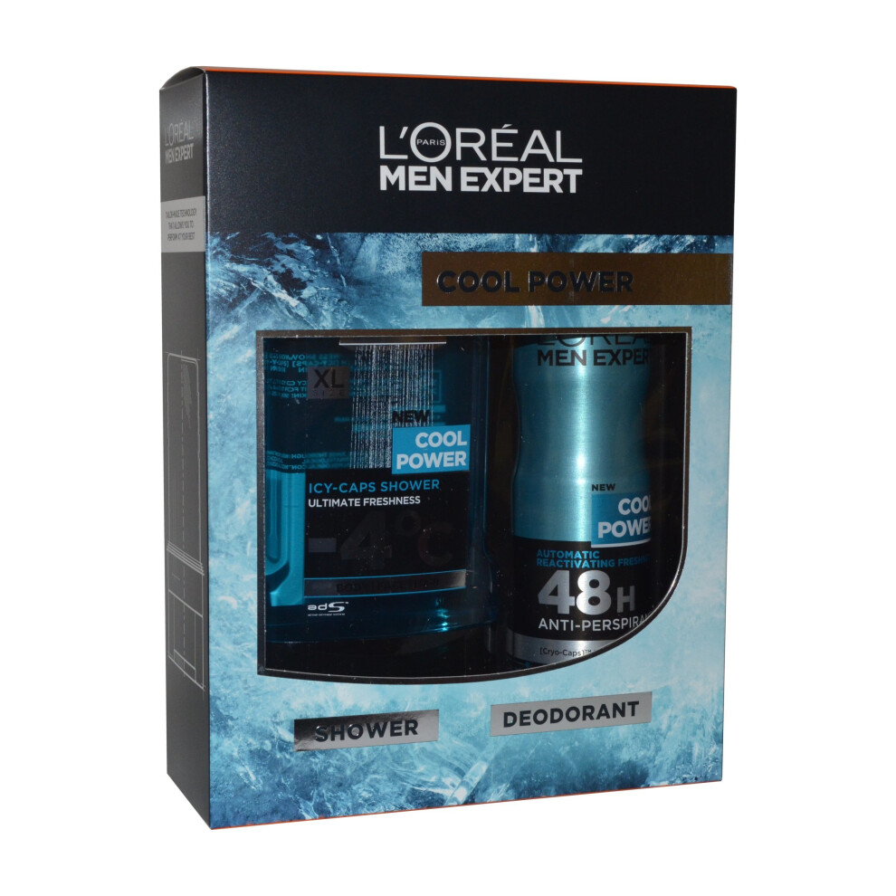 Men Expert by L'Oreal Cool Power Set- Shower Gel 300ml Anti Perspirant Spray 150ml