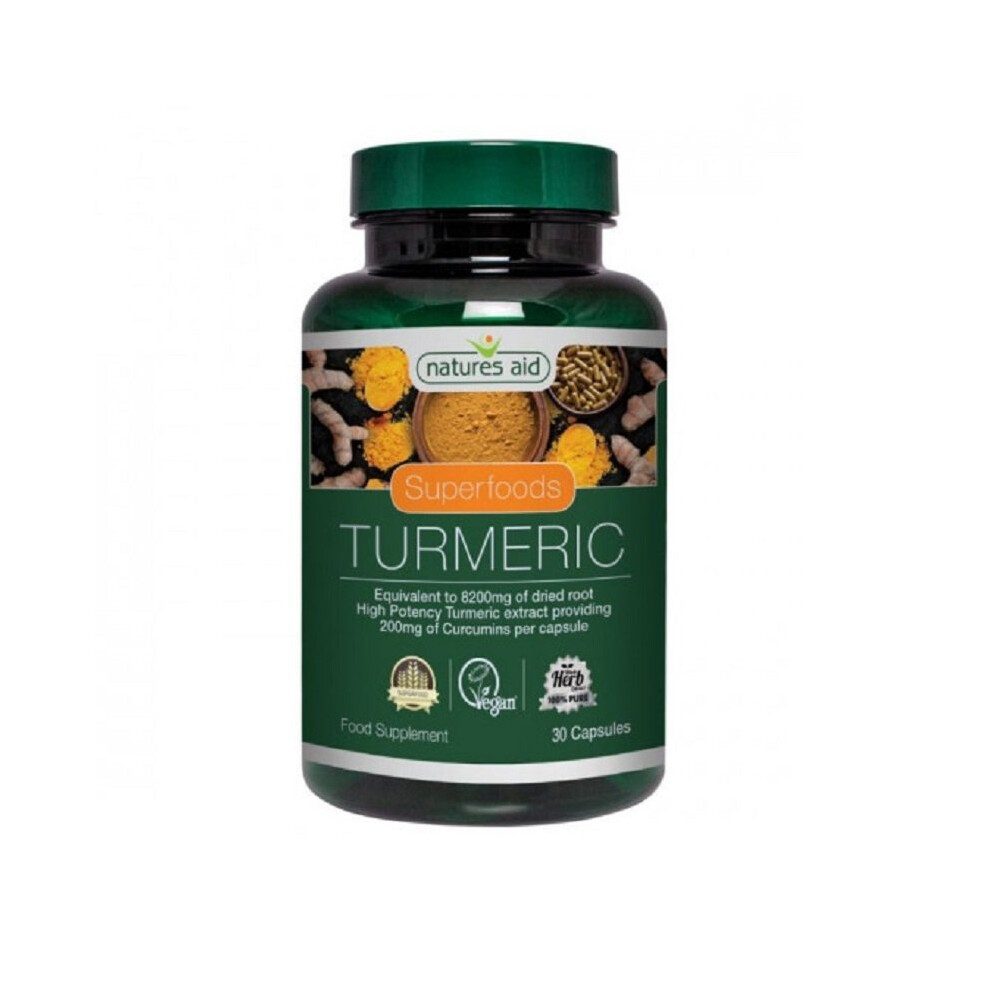 Natures Aid Superfoods Tumeric 30 Caps