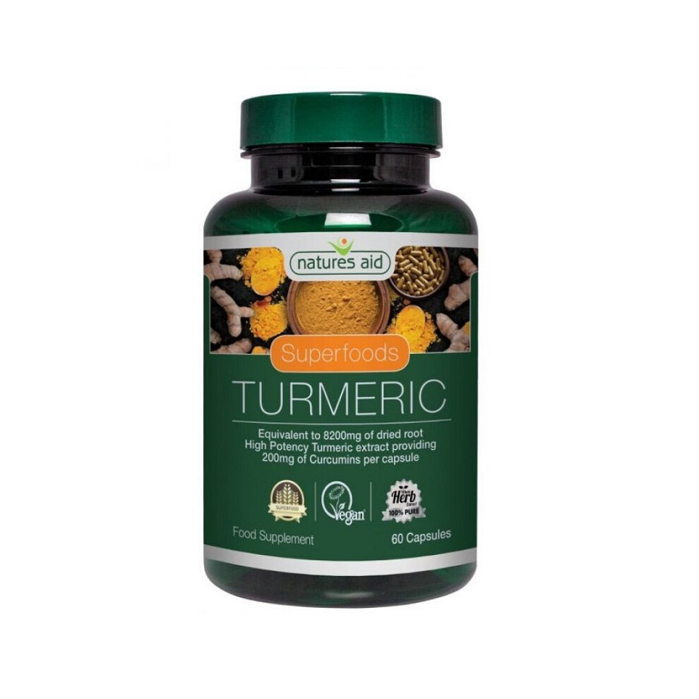 Natures Aid Superfoods Tumeric 60 Caps