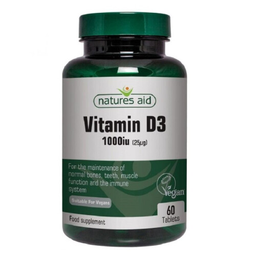 Natures Aid Natures Aid Vitamin D3 1000iu 60 Tablets