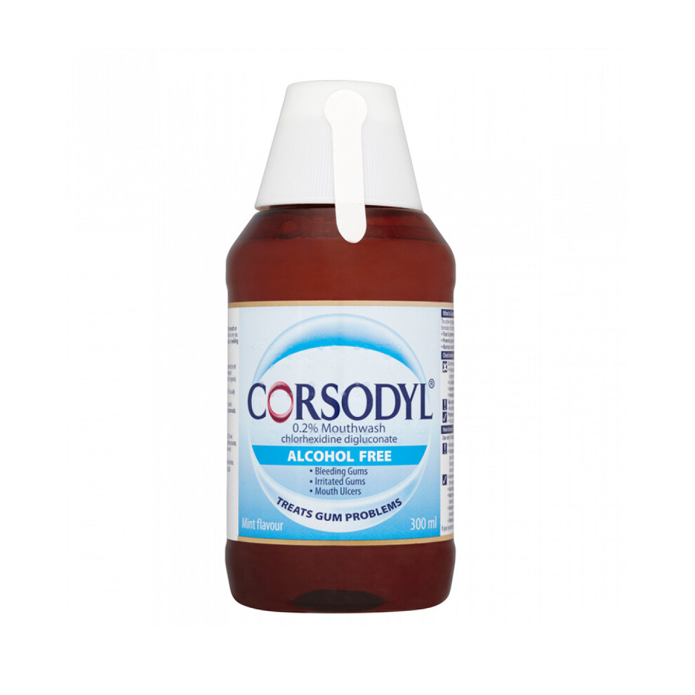 Corsodyl Alcohol Free Mint Flavour Mouthwash - 300Ml