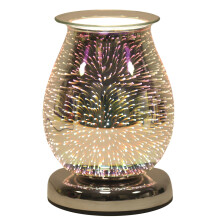 (Burst - Oval) Oval 3D Waves Lights Scented Aroma Wax Burner Electric Touch Lamp