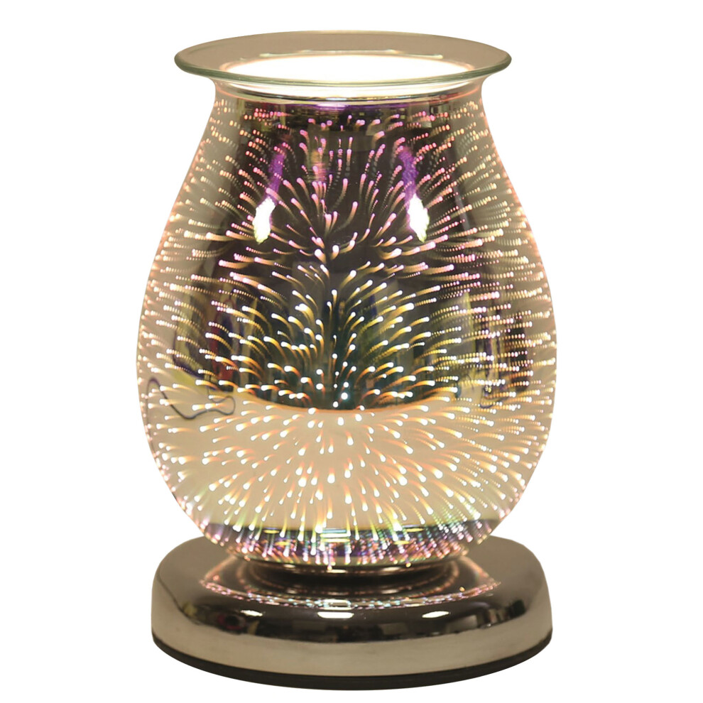 Aromatize (Burst - Oval) Oval 3D Waves Lights Scented Aroma Wax Burner Electric Touch Lamp