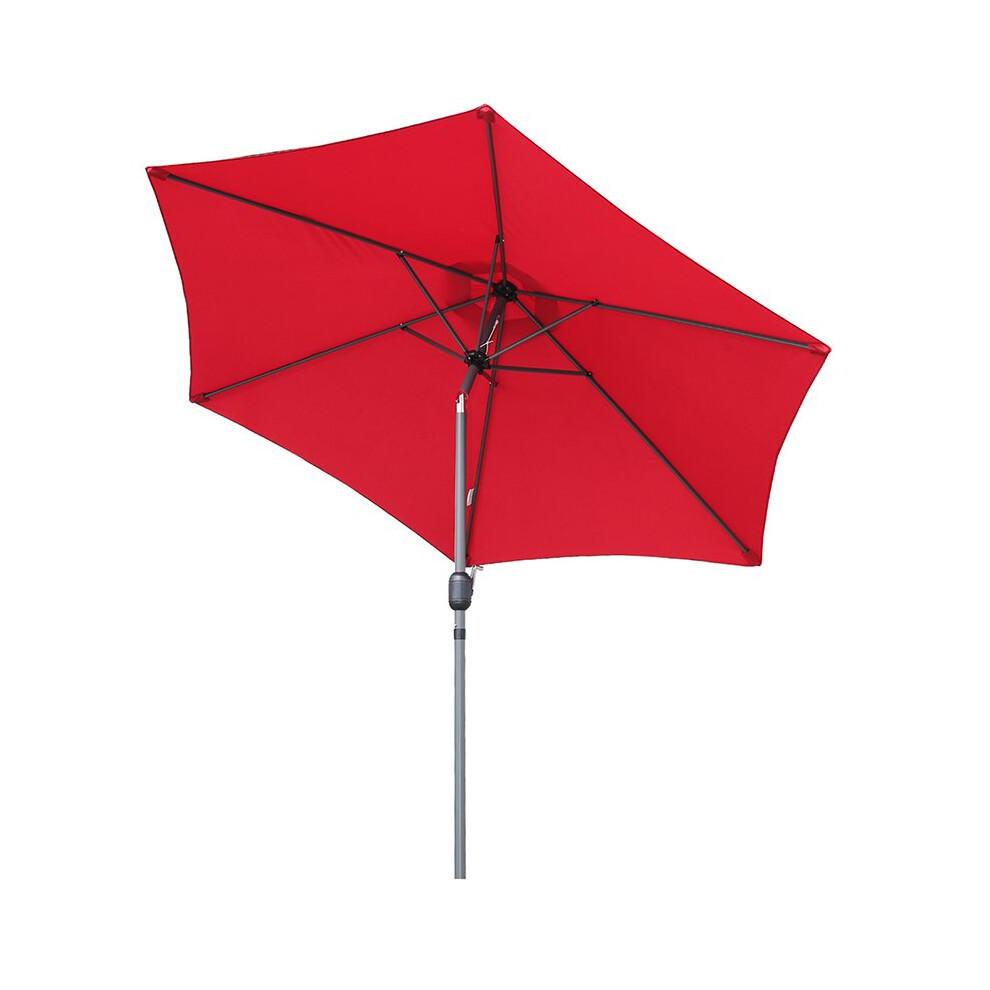 (Red) Angel Living 270cm Aluminum Garden Parasol