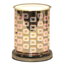(Squares - Cylinder) Oval 3D Waves Lights Scented Aroma Wax Burner Electric Touch Lamp