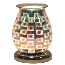 (Squares - Oval) Oval 3D Waves Lights Scented Aroma Wax Burner Electric Touch Lamp