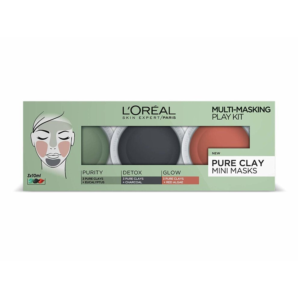 New L’oréal Paris L'oréal Pure Clay Mini Masks Set 28R11d