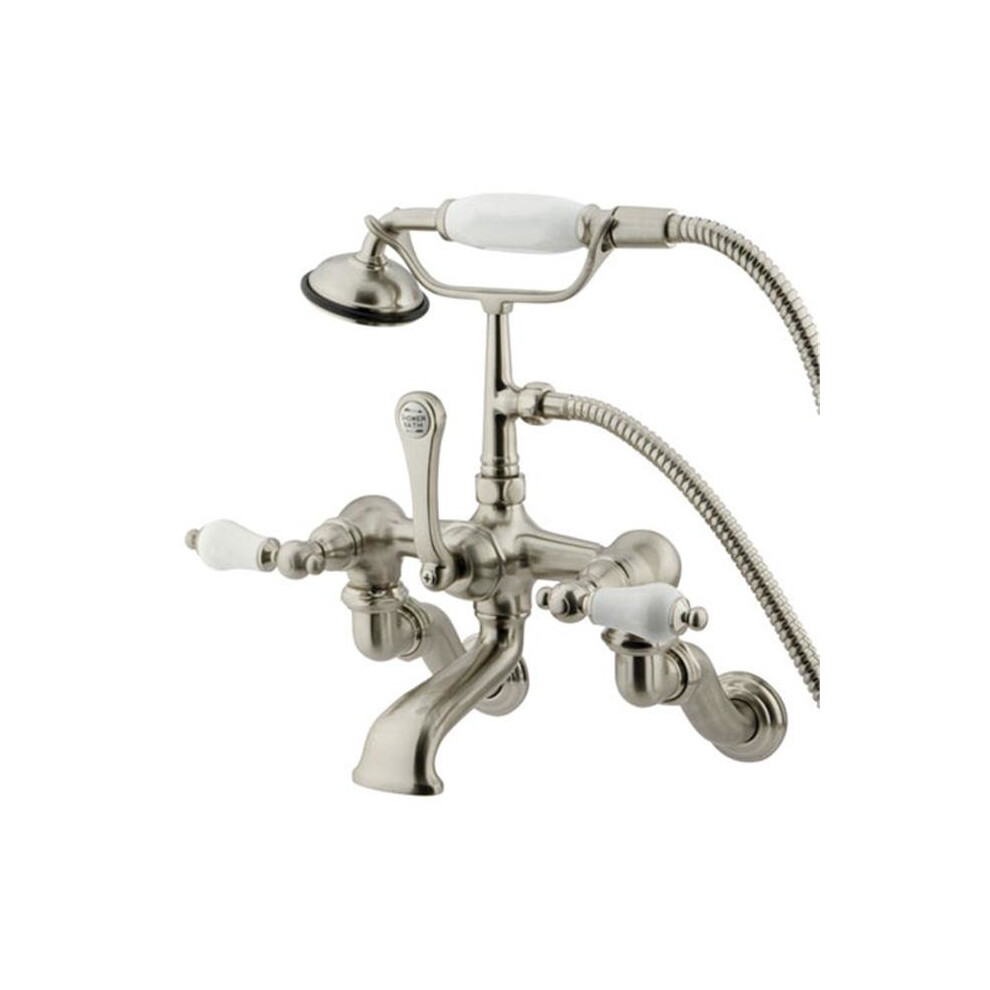 Photos - Bathtub Kingston Brass Cc459T8 Clawfoot Tub Filler With Hand Shower - Brushed Nickel Finish