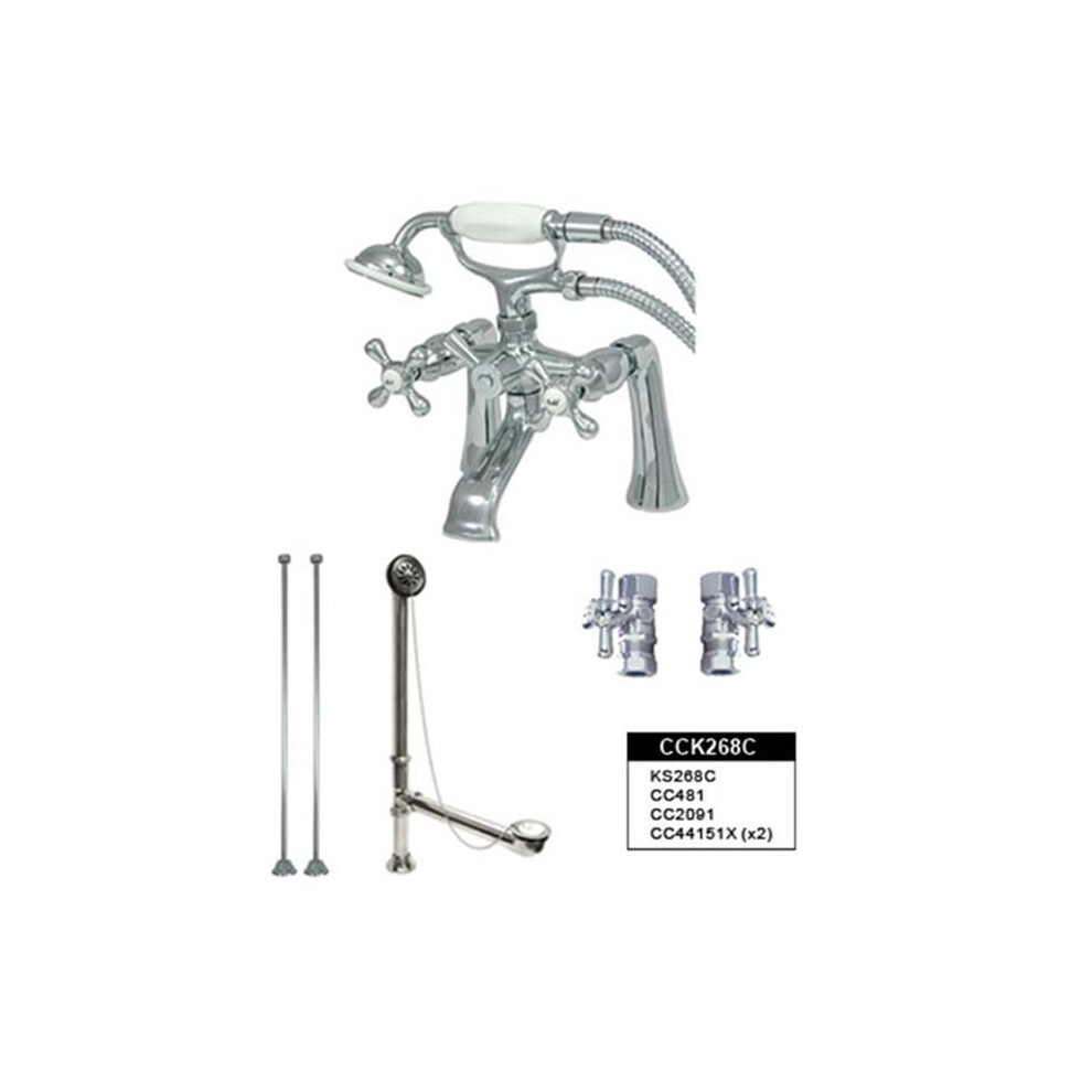 Kingston Brass Cck268c Vintage Deck Mount Clawfoot Tub Faucet Package In Polished Chrome 663370075438