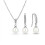 Philip Jones Jewellery Silver Plated Pearl Drop Set Created with Swarovski Crystals 1