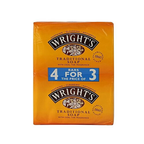 Wrights Coal Tar Traditional Soap 100g 4 soaps for 3.