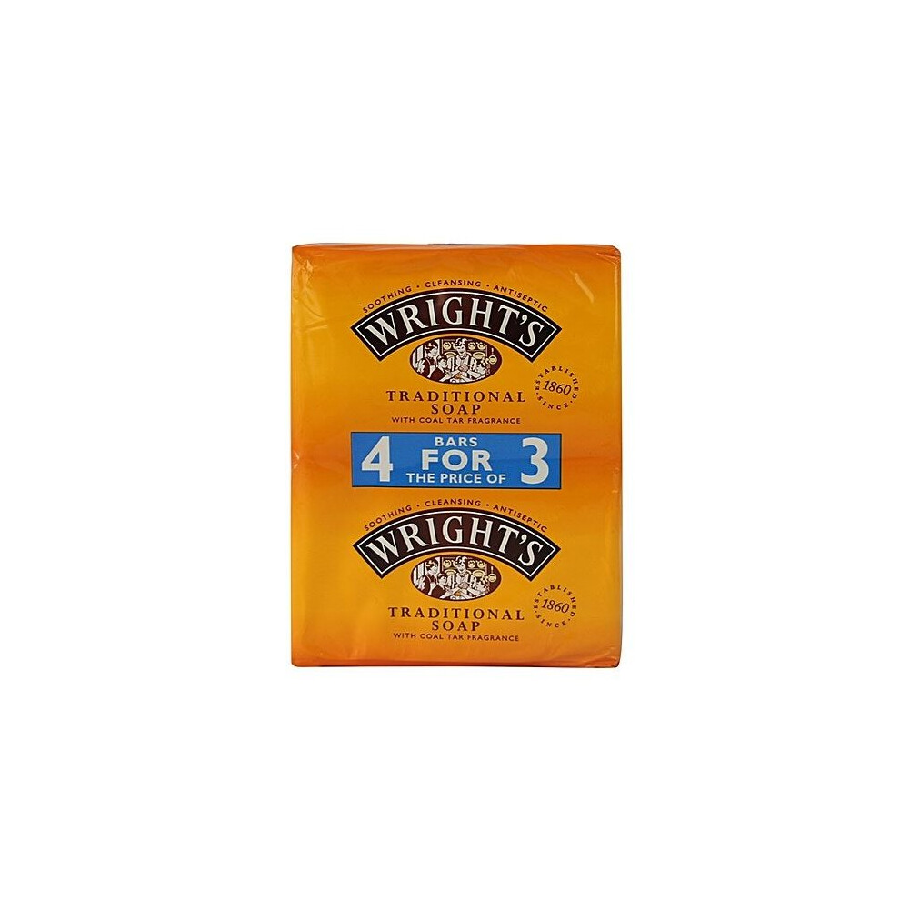 Wright's Tar Traditional Soap 100G 4 Soaps For 3. Coal