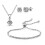 Philip Jones Jewellery Silver Plated Solitaire Friendship Set Created with Swarovski Crystals 1