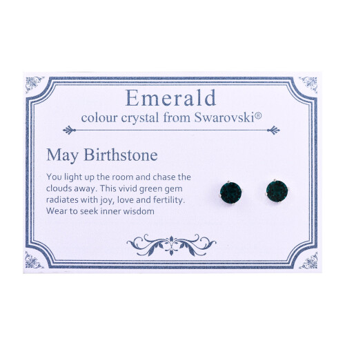 Philip Jones Jewellery May (Emerald) Birthstone Earrings Created with Swarovski Crystals 1