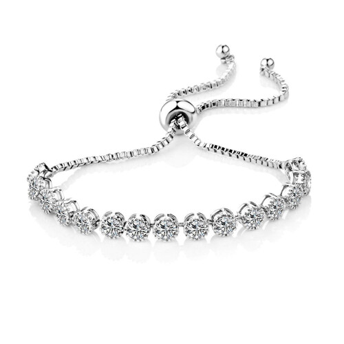 Philip Jones Jewellery Solitaire Crystal Friendship Bracelet