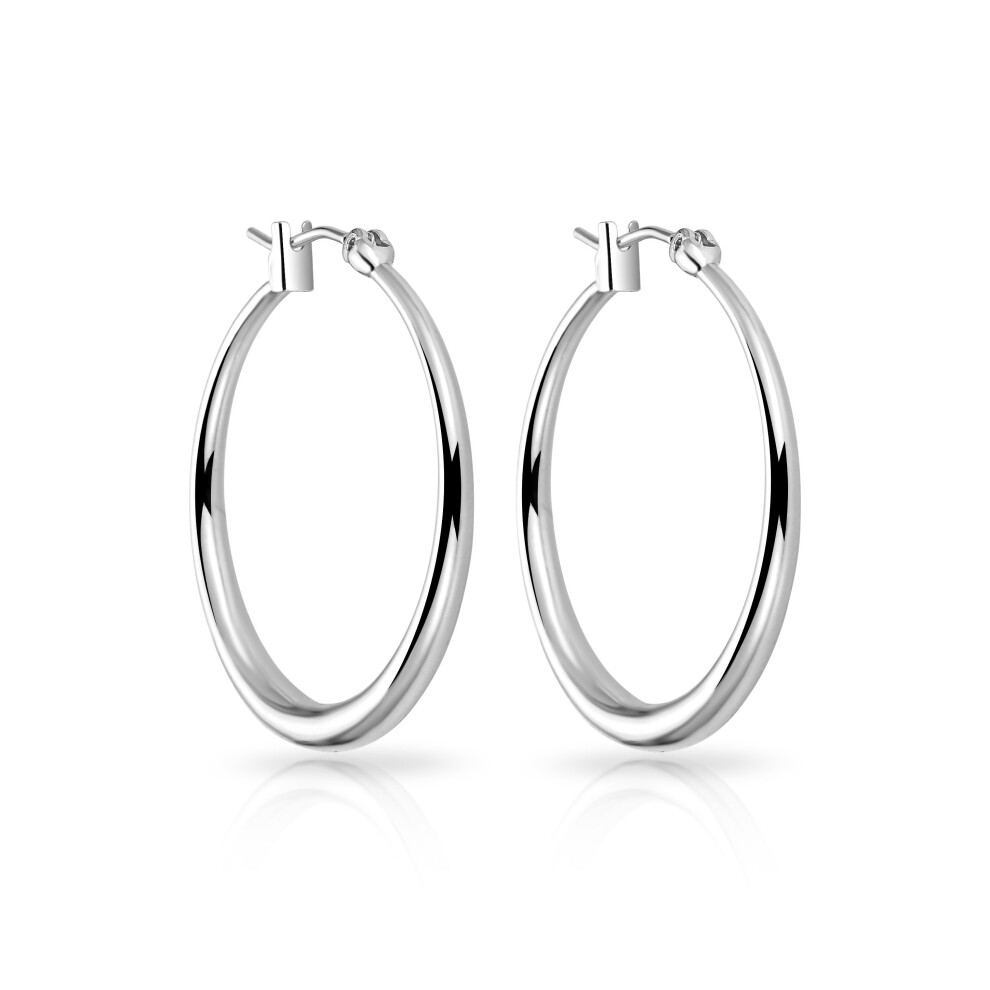 Silver Plated 30mm Hoop Earrings