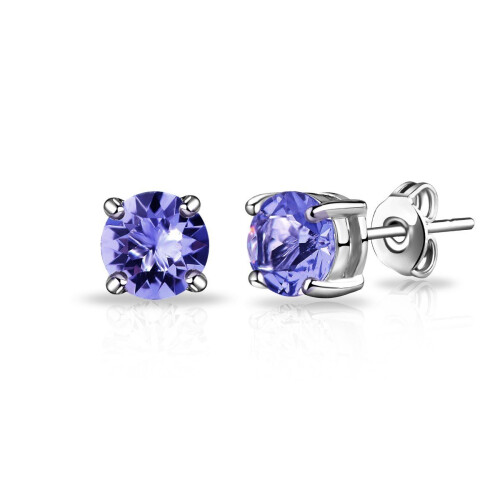 Philip Jones Jewellery February (Amethyst) Birthstone Earrings Created with Swarovski Crystals
