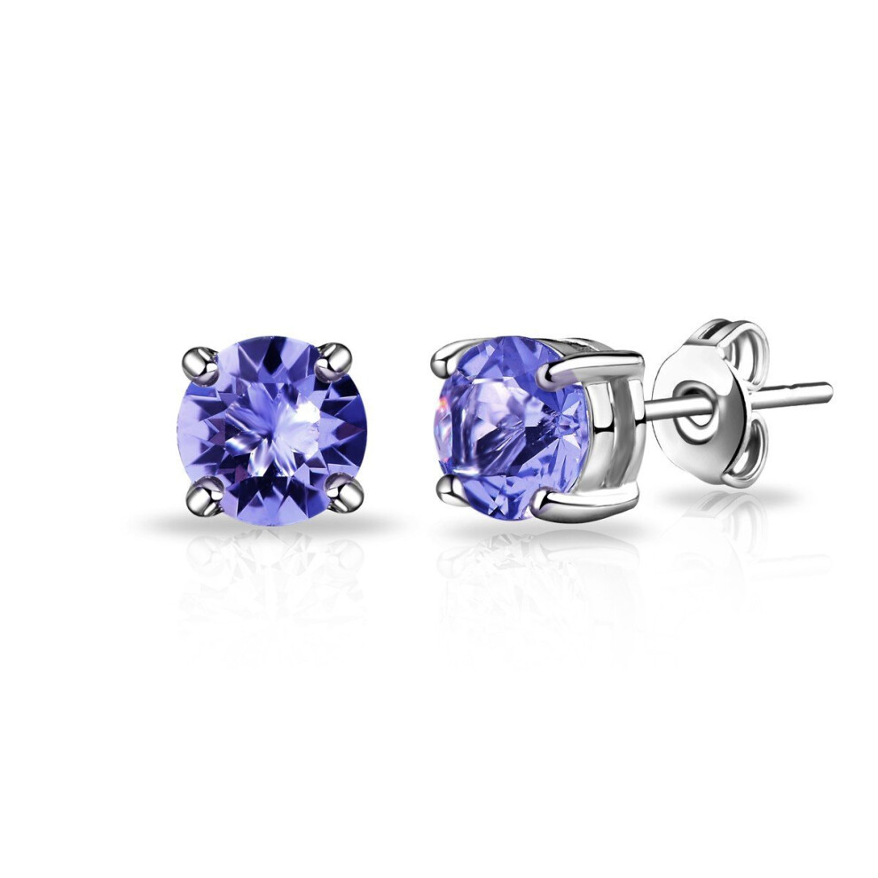 February (Amethyst) Birthstone Earrings Created with Swarovski Crystals